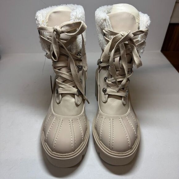 Steve Madden Women 6.5 M Sand Tan Northern Lined Hiking Boots NIB HQ6 - Picture 3 of 6